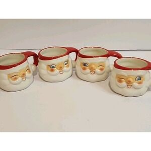 One Hundred Eighty Degrees Winking Santa Set Of 4